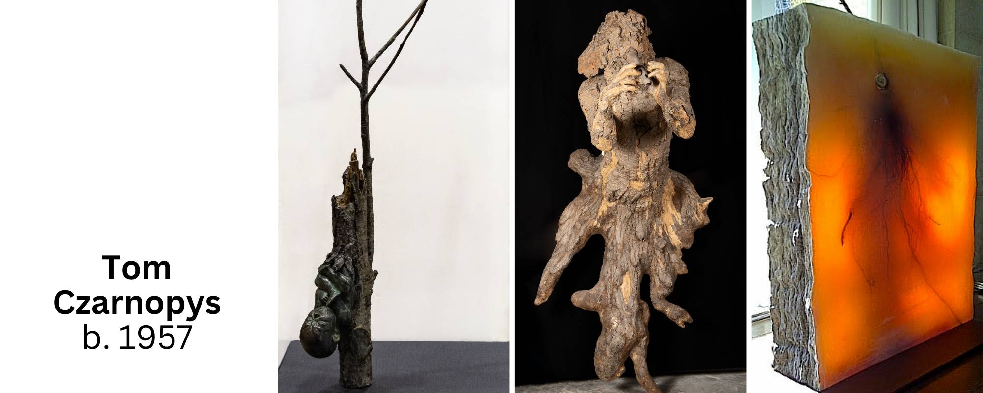 Three examples of scuptures by Tom Czarnopys.